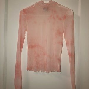 Turtleneck mesh top